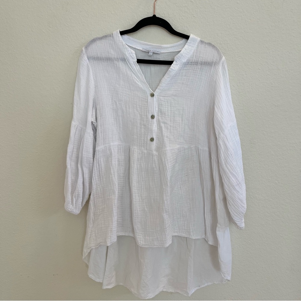 100% Cotton Boho Gauze Tunic Made in Italy Coastal Lightweight‎ Top Capsule SM